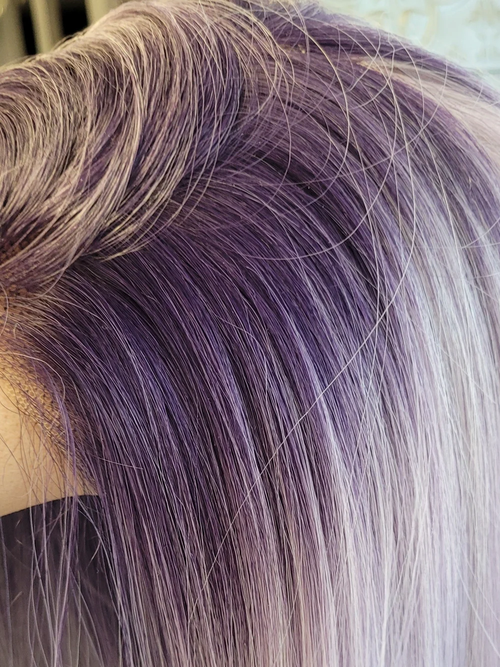 Long Straight Lavender Wig - Womens Synthetic Wigs